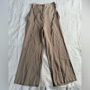 Topshop Women’s High-Rise Taupe Wide-Leg Pants Size 10